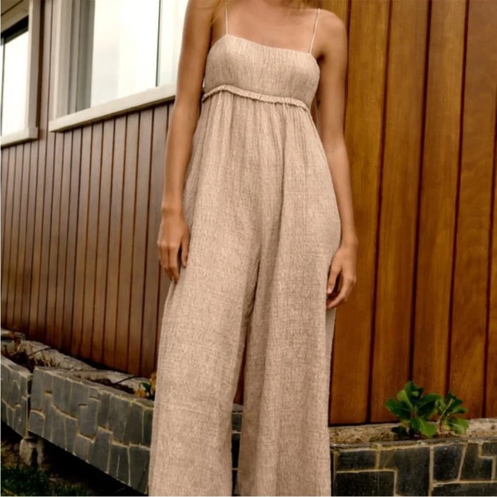 NWT ZARA structured jumpsuit sz XL - Picture 2 of 5